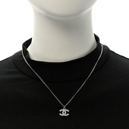 Chanel Crystal Timeless CC Necklace Silver 2 of 7