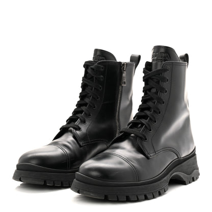 Prada Spazzolato Captoe 30mm Combat Boots 39 Black 4 of 9