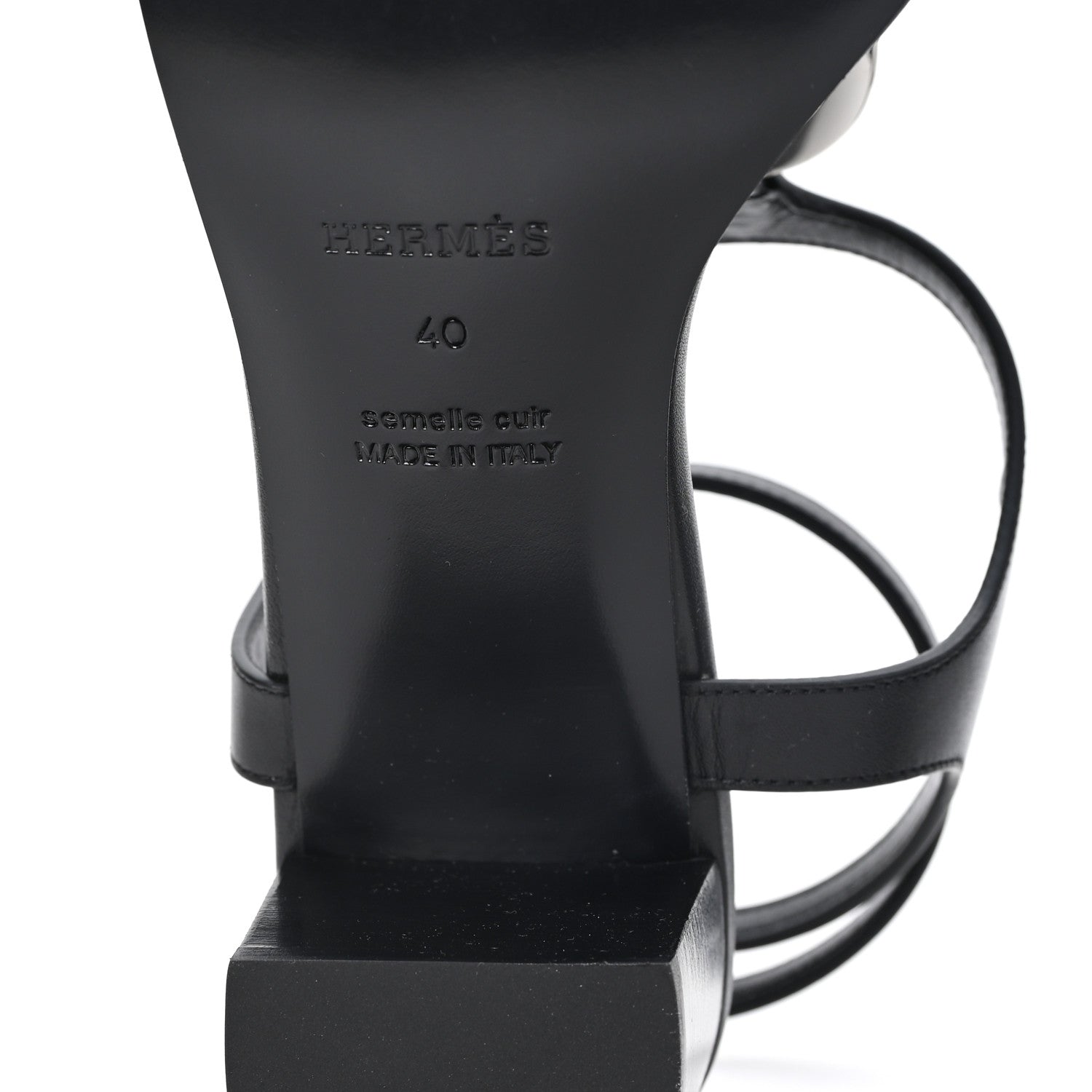 Hermes Calfskin Miramar 50 Sandals 40 Black 7 of 10