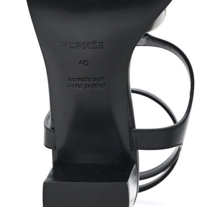 Hermes Calfskin Miramar 50 Sandals 40 Black 7 of 10