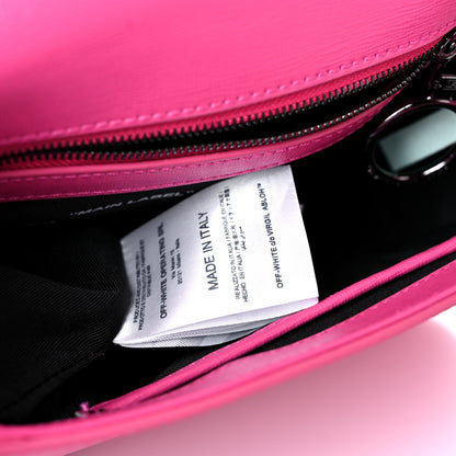 Off-White Saffiano Striped Mini Diag Binder Clip Bag Pink White 7 of 11