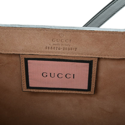 Gucci Calfskin GucciGhost Real Medium XL Tote Black Yellow 6 of 6