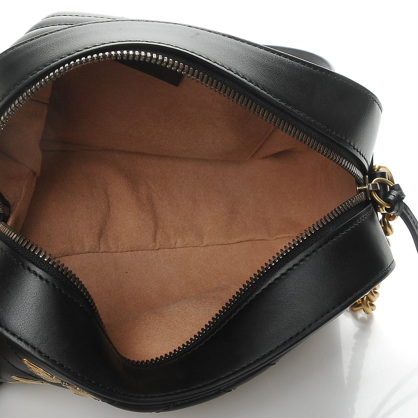 Calfskin Matelasse Animal Studs Small GG Marmont Chain Shoulder Bag Black
