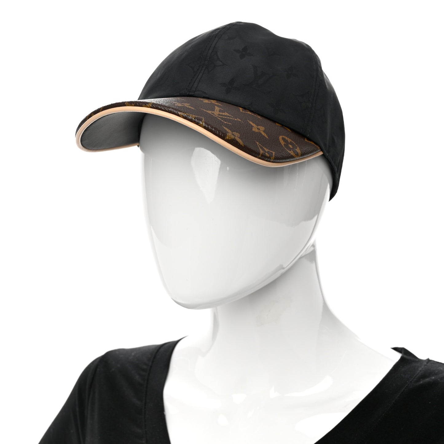 Polyester Silk Monogram LV Get Ready Cap M Black