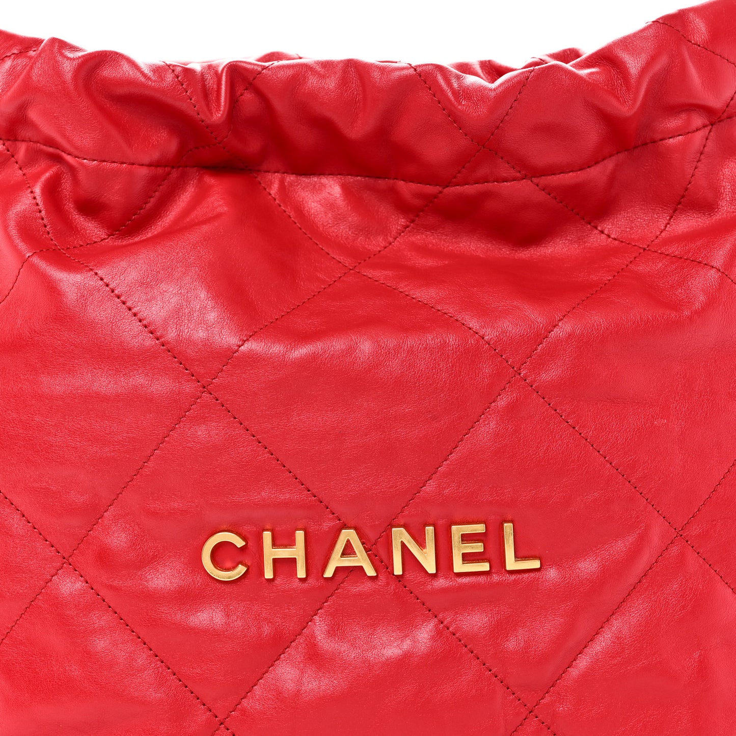 Shiny Calfskin Quilted Small Chanel 22 Red