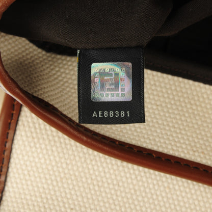 Fendi Toile Calfskin B Bag Beige Tan 7 of 9