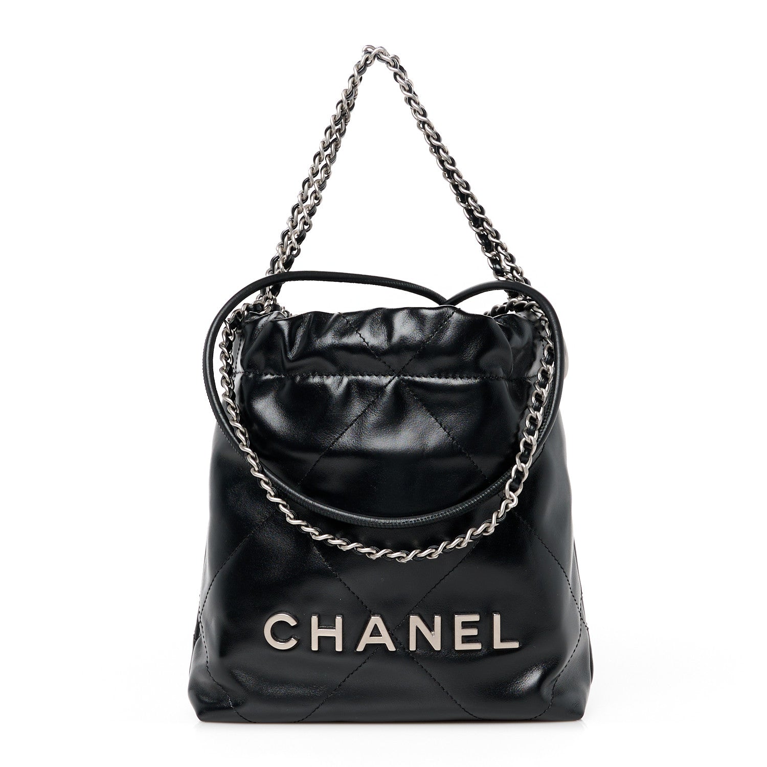 Chanel Shiny Calfskin Quilted Mini Chanel 22 Black 1 of 11