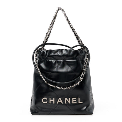 Chanel Shiny Calfskin Quilted Mini Chanel 22 Black 1 of 11