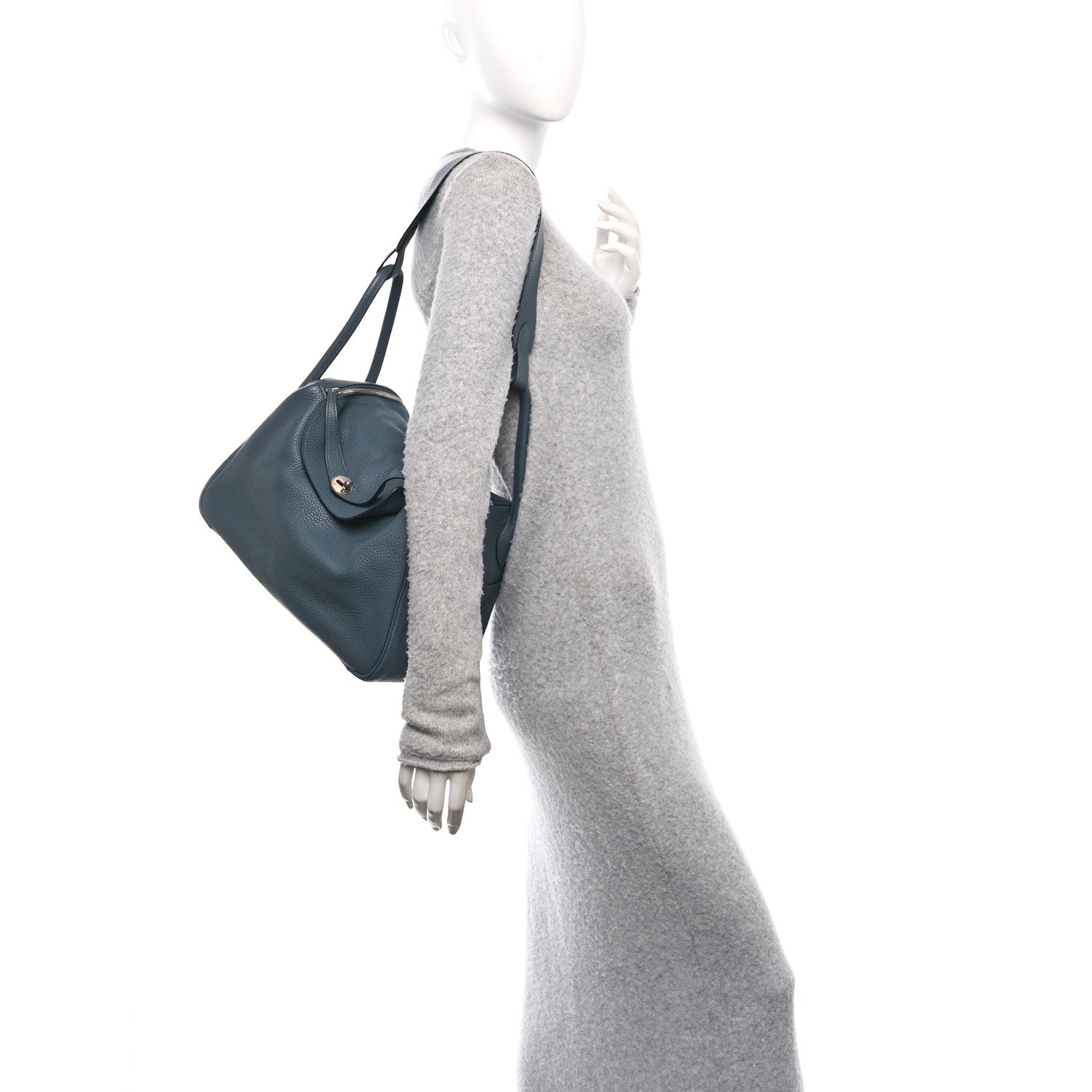 Hermes Taurillon Clemence Lindy 34 Bleu Orage 2 of 10