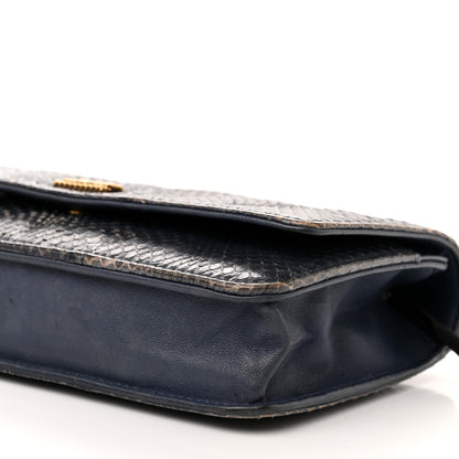 Chanel Snakeskin Wallet On Chain WOC Blue 11 of 17