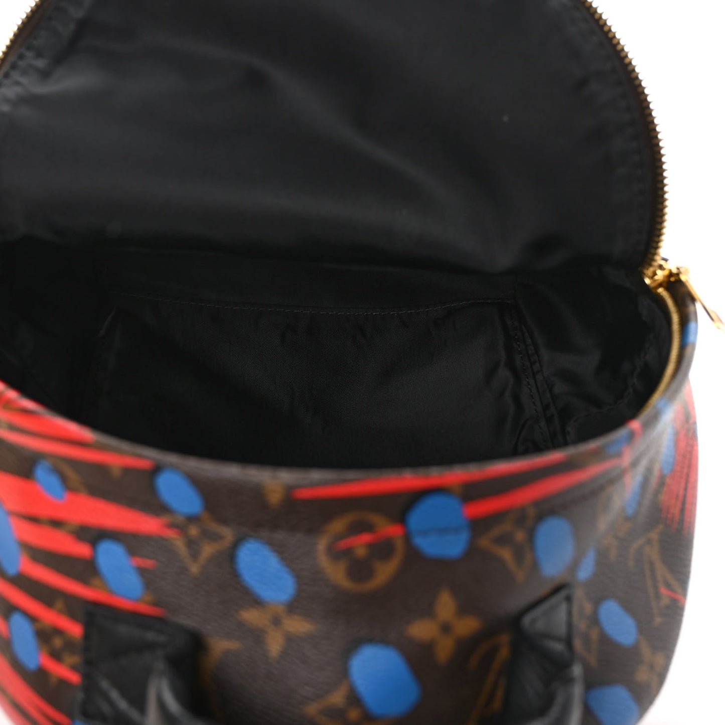 Monogram Jungle Dots Palm Springs Backpack PM Coquelicot Denim