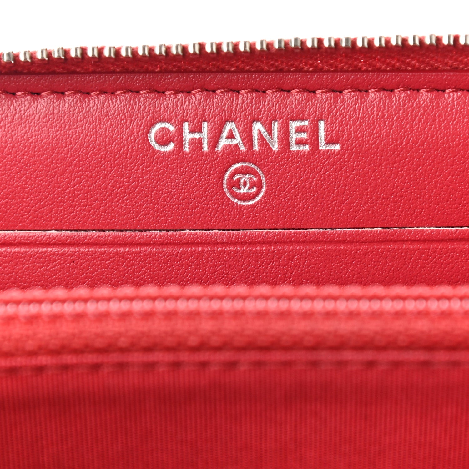 Chanel Lurex Boucle Deauville Medium Zip Around Wallet Red 6 of 8