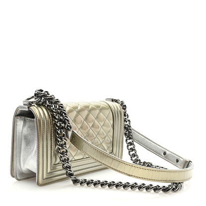 Chanel Metallic Patent Calfskin Quilted Small Boy Flap Silver 2 of 9