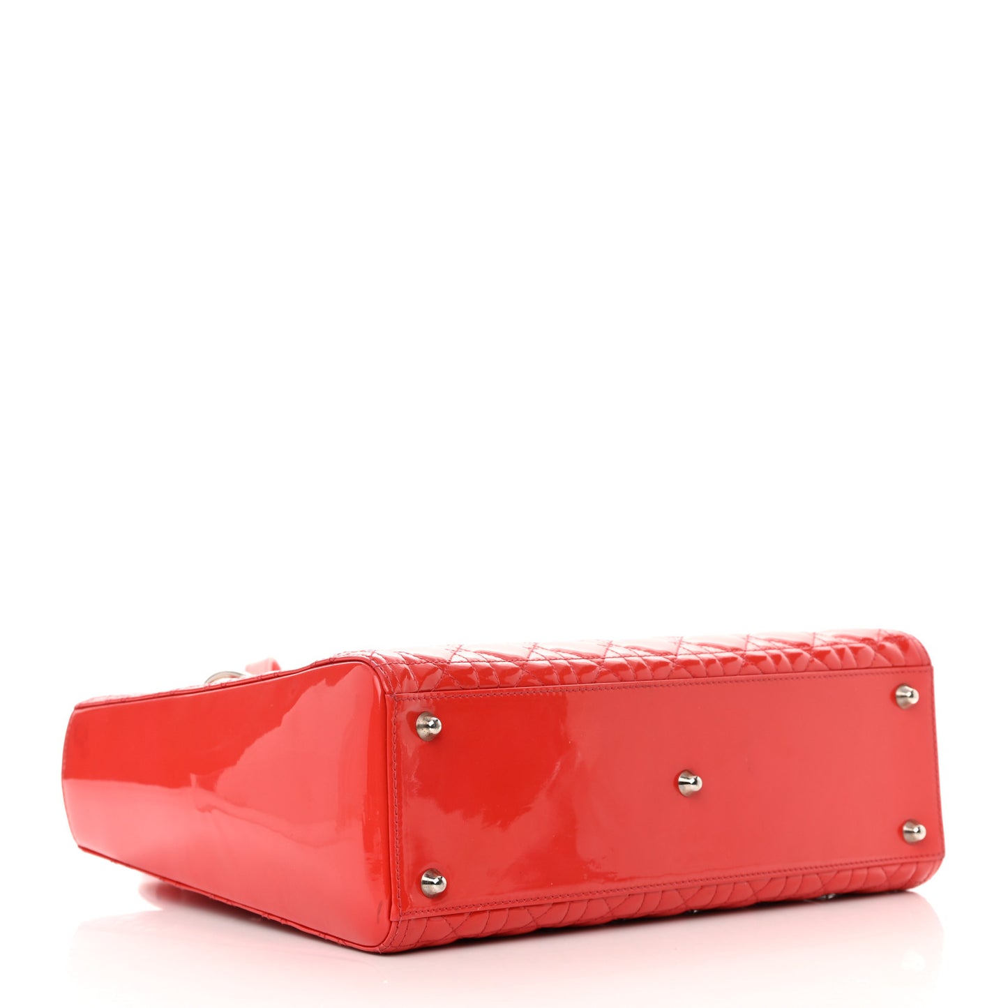 Patent Cannage Large Lady Dior Red