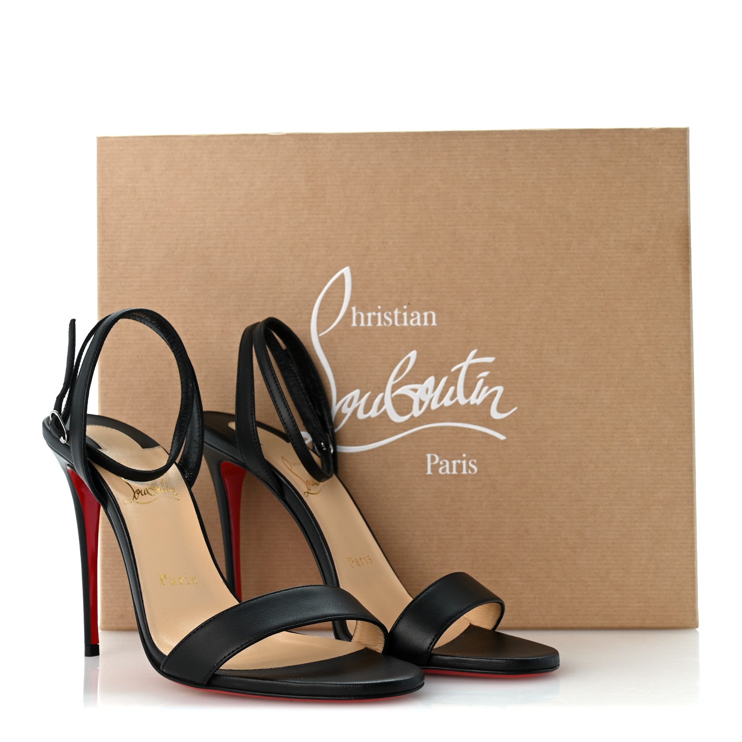 Christian Louboutin Nappa Loubi Girl 100 Sandals  38 Black 9 of 9
