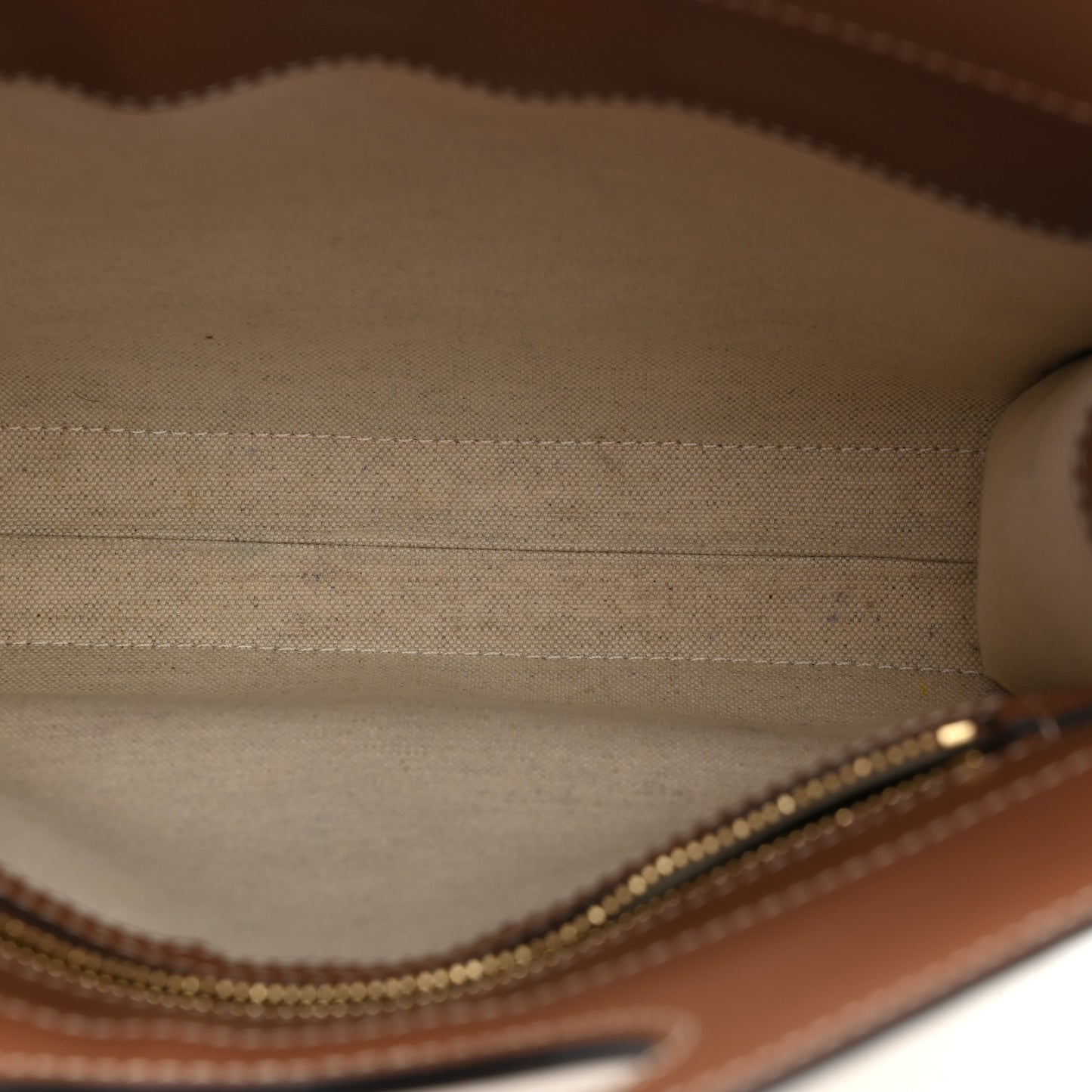 Canvas Smooth Calfskin Two Tone Mini Pocket Bag Natural Malt Brown