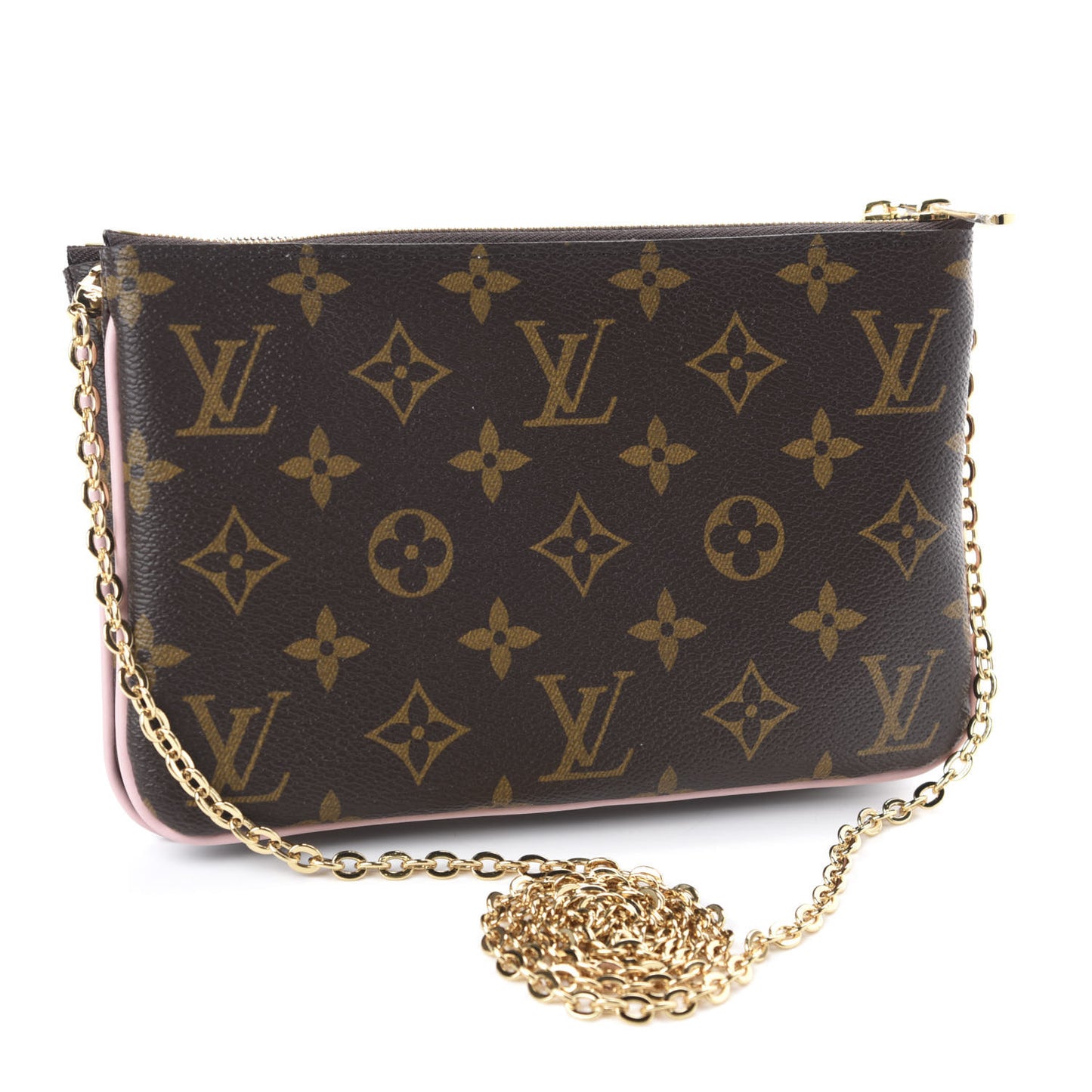 Monogram 2020 Christmas Animation Big Wheel Double Zip Pochette Rose Ballerine
