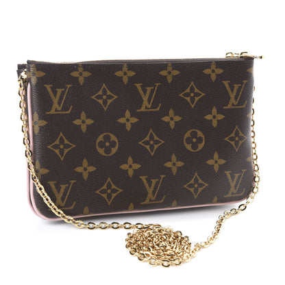 Louis Vuitton Monogram 2020 Christmas Animation Big Wheel Double Zip Pochette Rose Ballerine 3 of 10