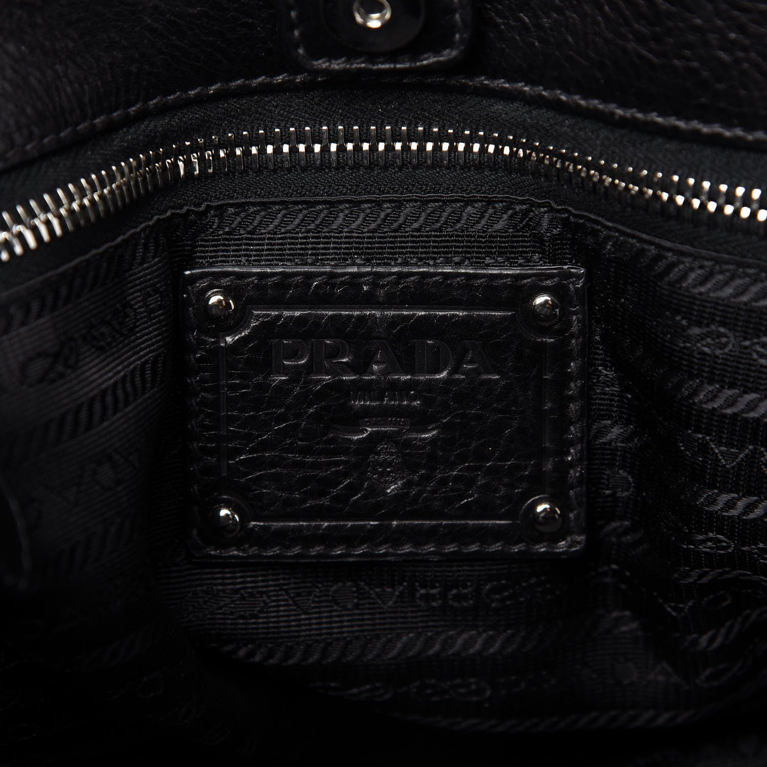 Prada Tessuto Nylon Soft Calfskin Tote Black 8 of 11