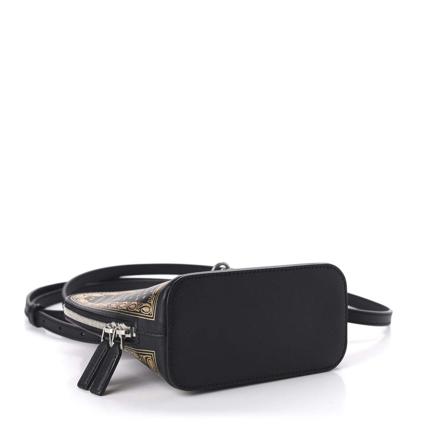X SEGA Calfskin GUCCY Stars Mini Dome Shoulder Bag Black Gold