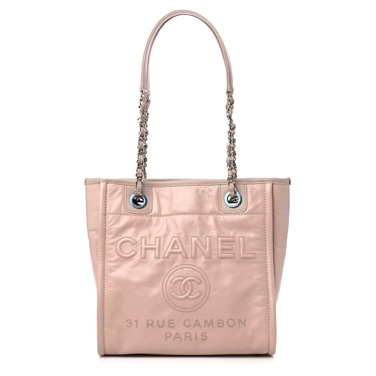 Chanel Glazed Calfskin Mini Deauville Tote Light Pink 1 of 12