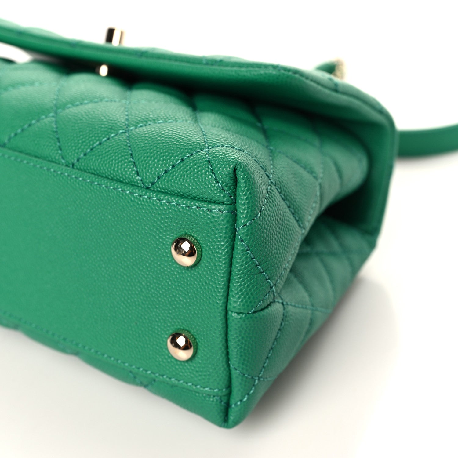Chanel Caviar Quilted Mini Coco Handle Flap Green 9 of 9