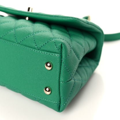 Chanel Caviar Quilted Mini Coco Handle Flap Green 9 of 9