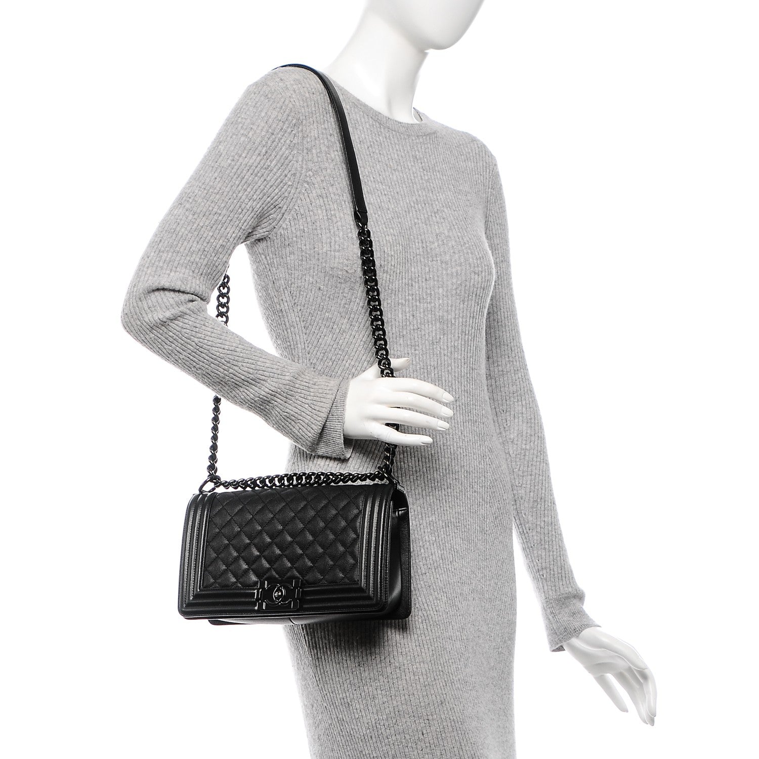 Chanel Caviar Quilted Medium Boy Flap So Black 2 of 7