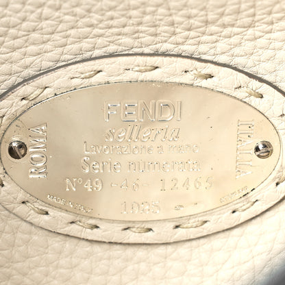 Fendi Cuoio Romano Selleria Bi-Color Large Peekaboo Iconic Satchel Asfalto Latte 8 of 10