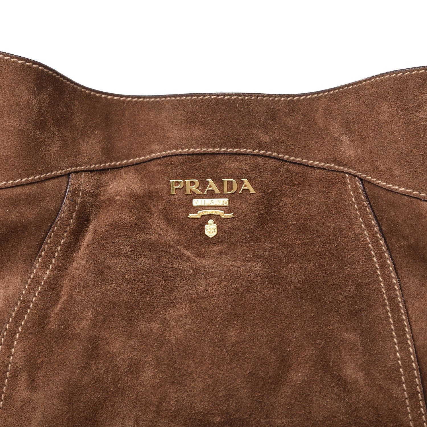 Prada Scamosciato Suede Hobo Brown 10 of 13