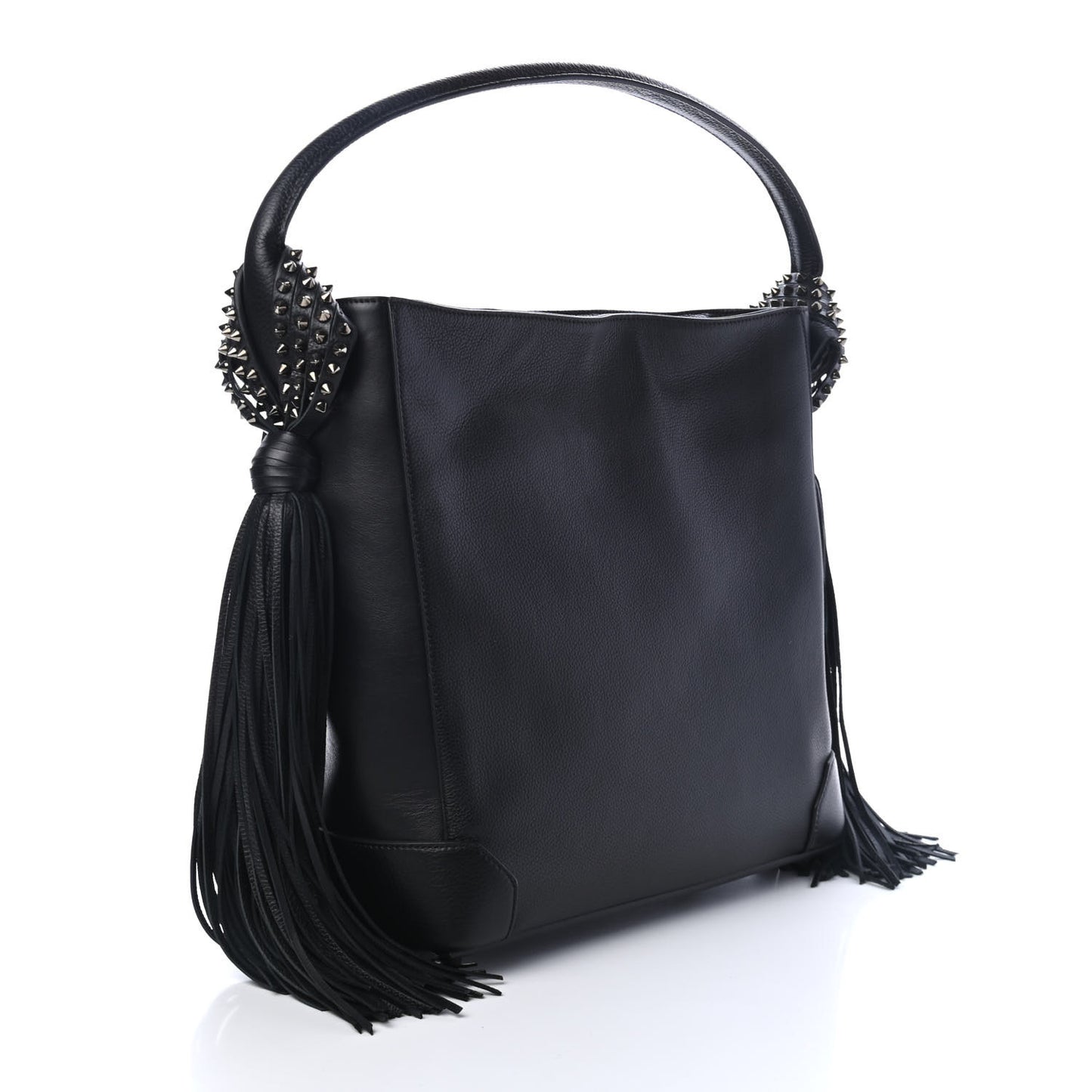 Empire Calf Spikes Fringe Eloise Hobo Black
