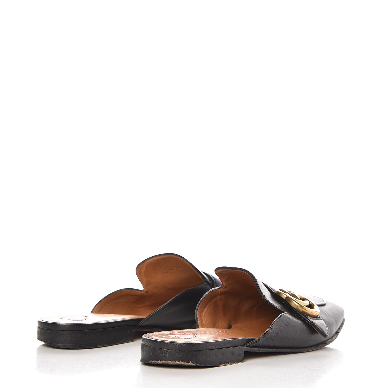 Gucci Calfskin Web Womens Peyton GG Slippers 35 Black 4 of 11