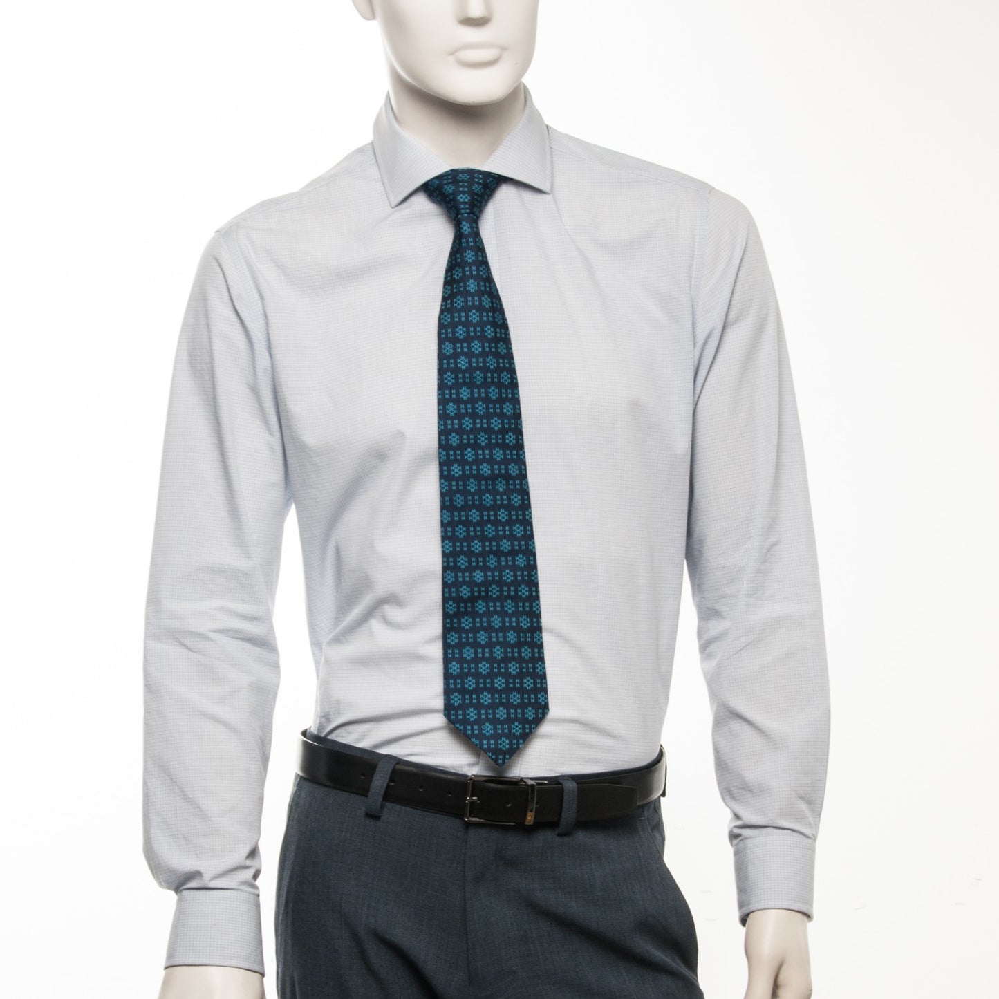 Woven Silk Mens Neck Tie Bleu