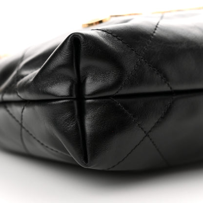Chanel Shiny Calfskin Quilted Pearl CC Chain Mini Chanel 22 Black 9 of 11