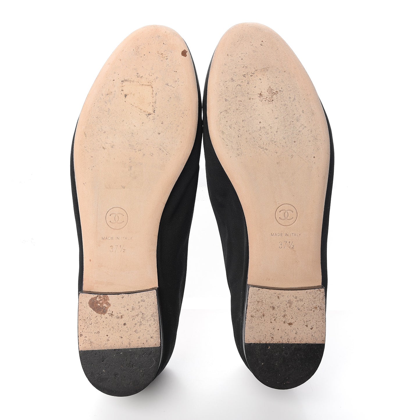 Grosgrain Crystal Bow Cap Ballet Flats 36.5 Black
