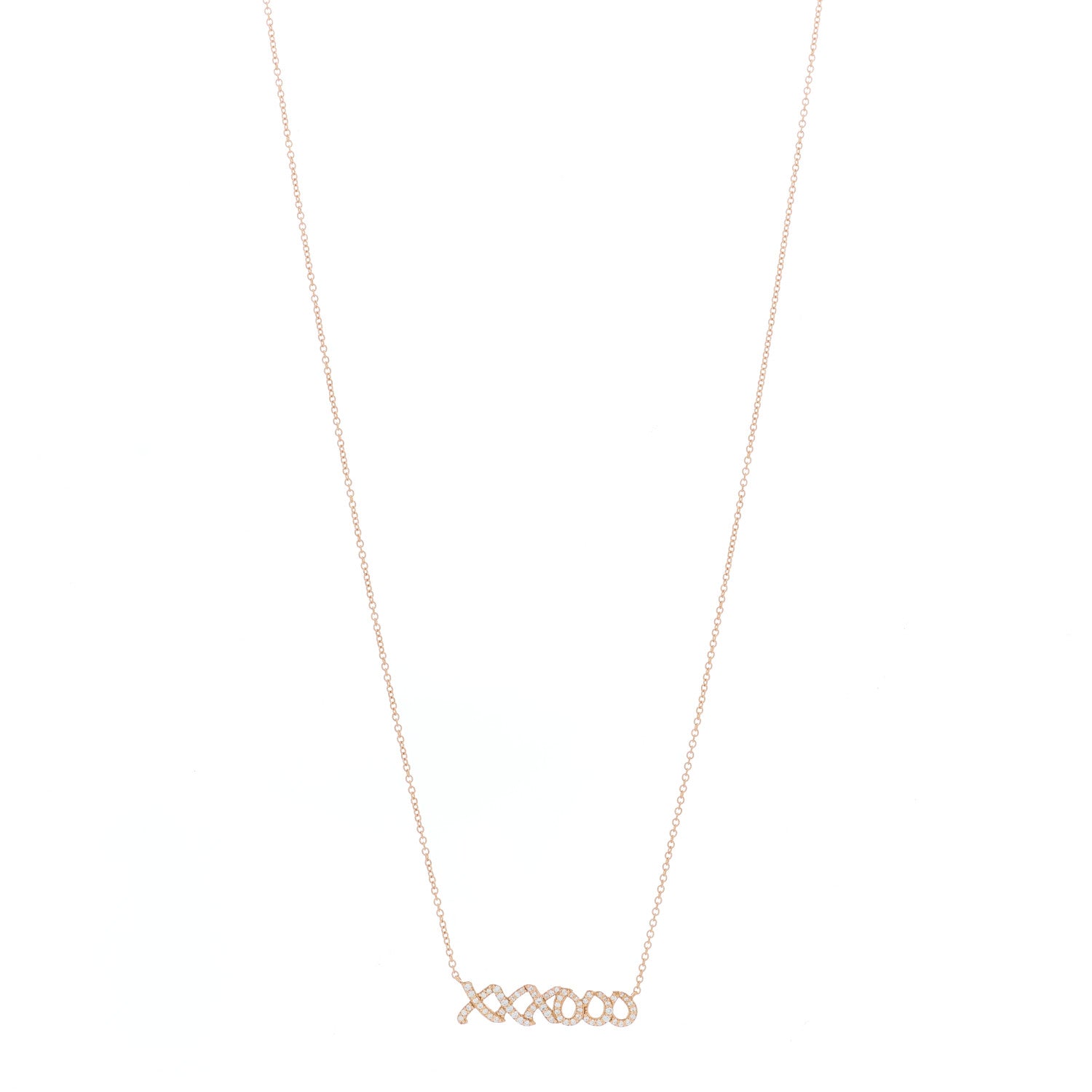 Tiffany 18K Rose Gold Diamond Paloma's Graffiti Love and Kisses Pendant Necklace 1 of 4