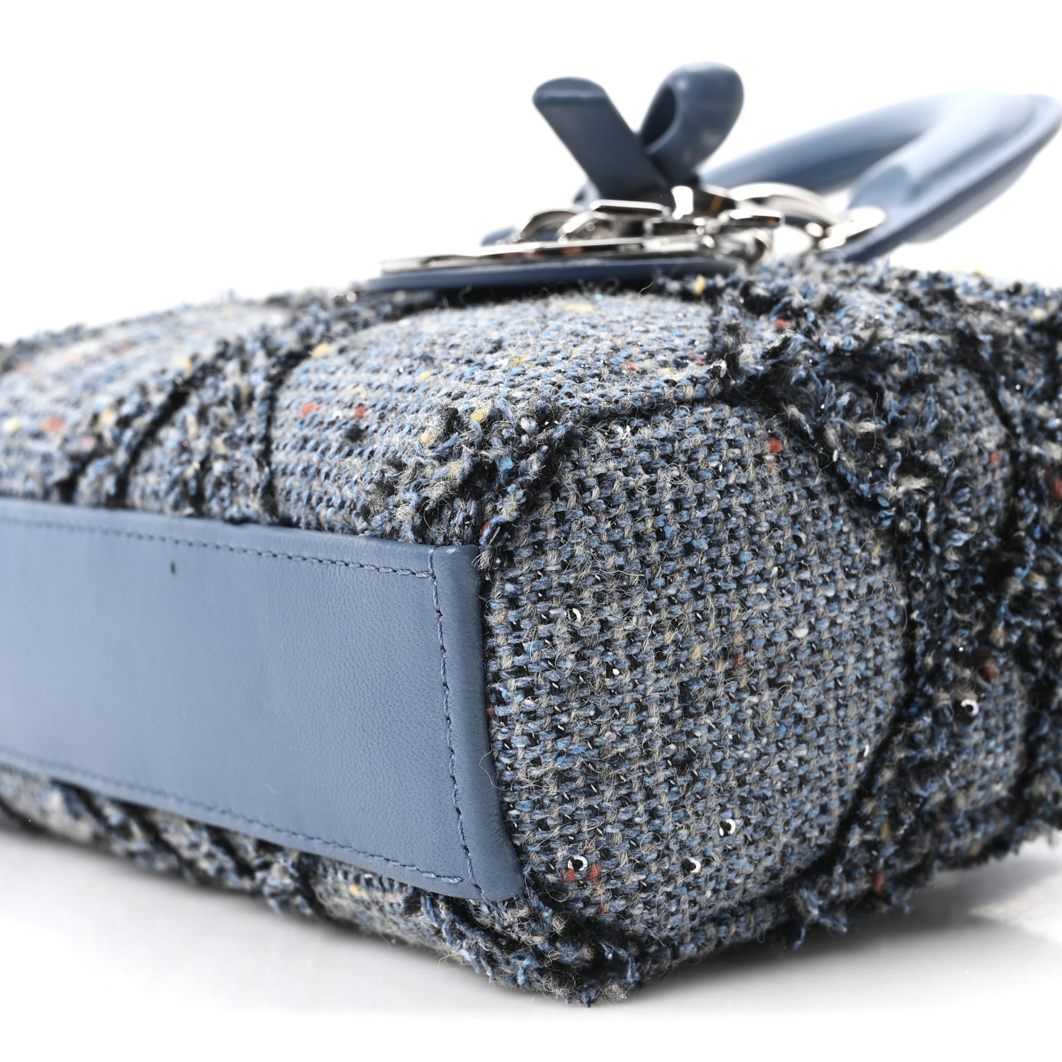 Christian Dior Tweed Sequins Embroidered Cannage Small Lady D-Joy Sky Blue Multicolor 10 of 10