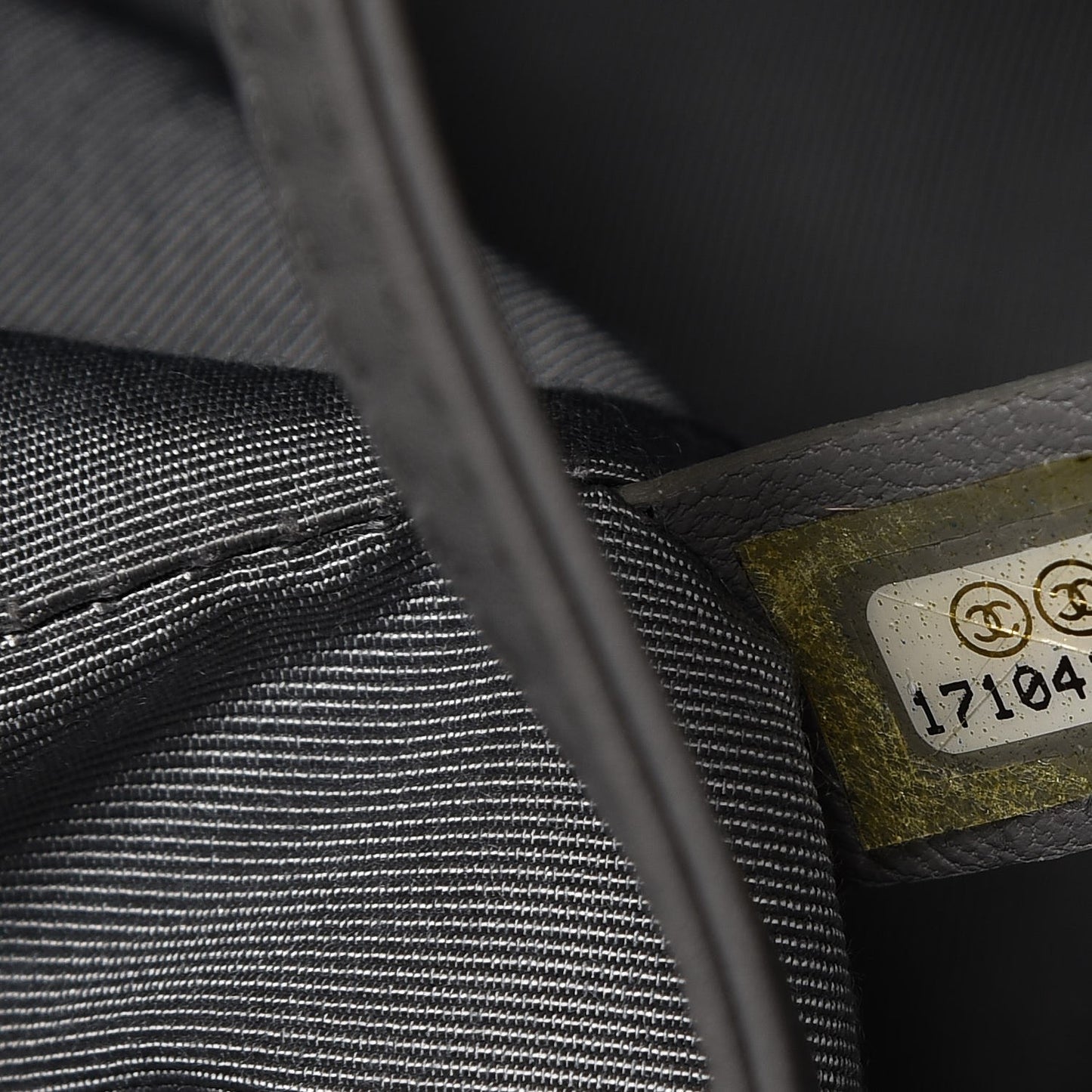 Canvas Stitched Tweed Large Tote Black