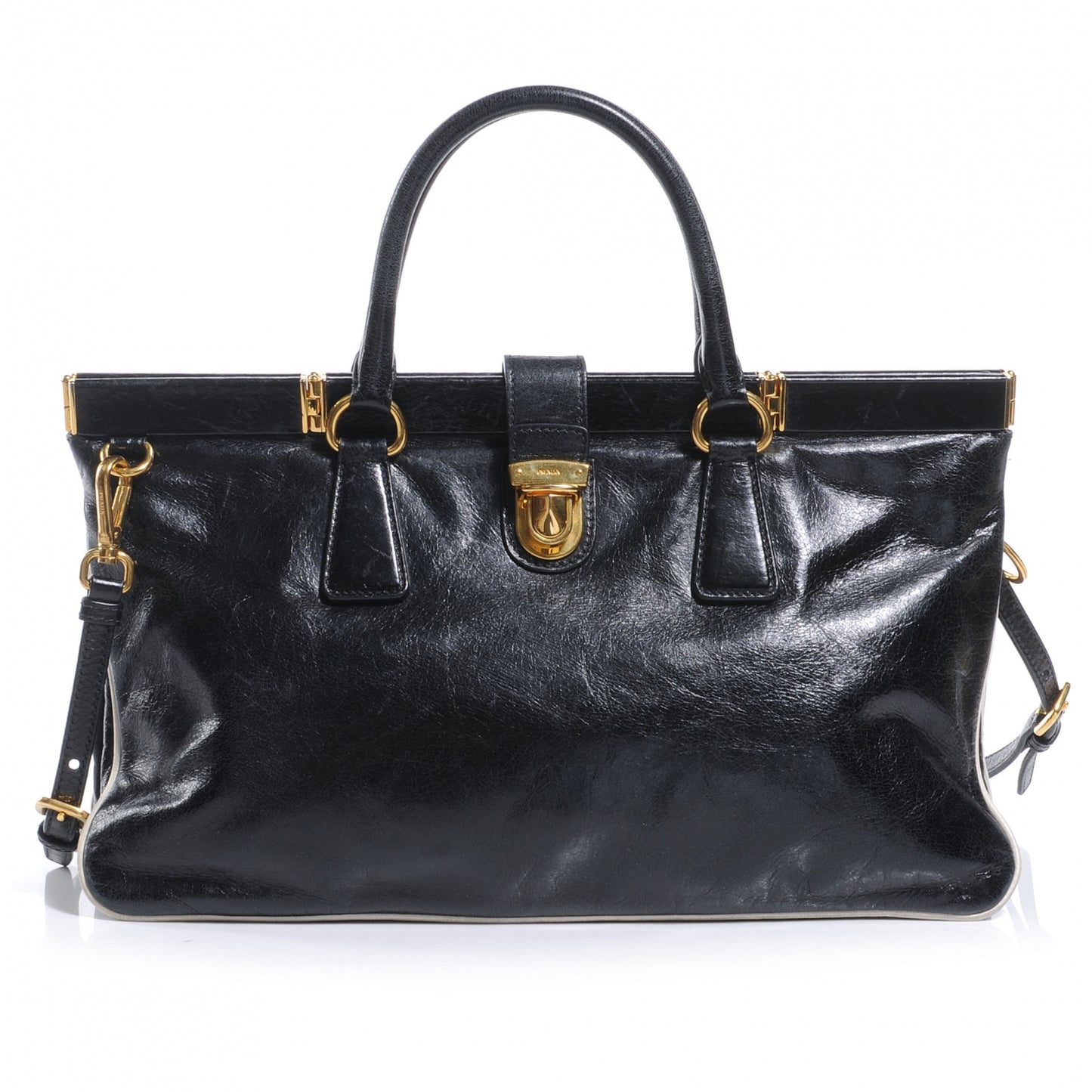 Vitello Shine Borsa Cerniera Black Talco