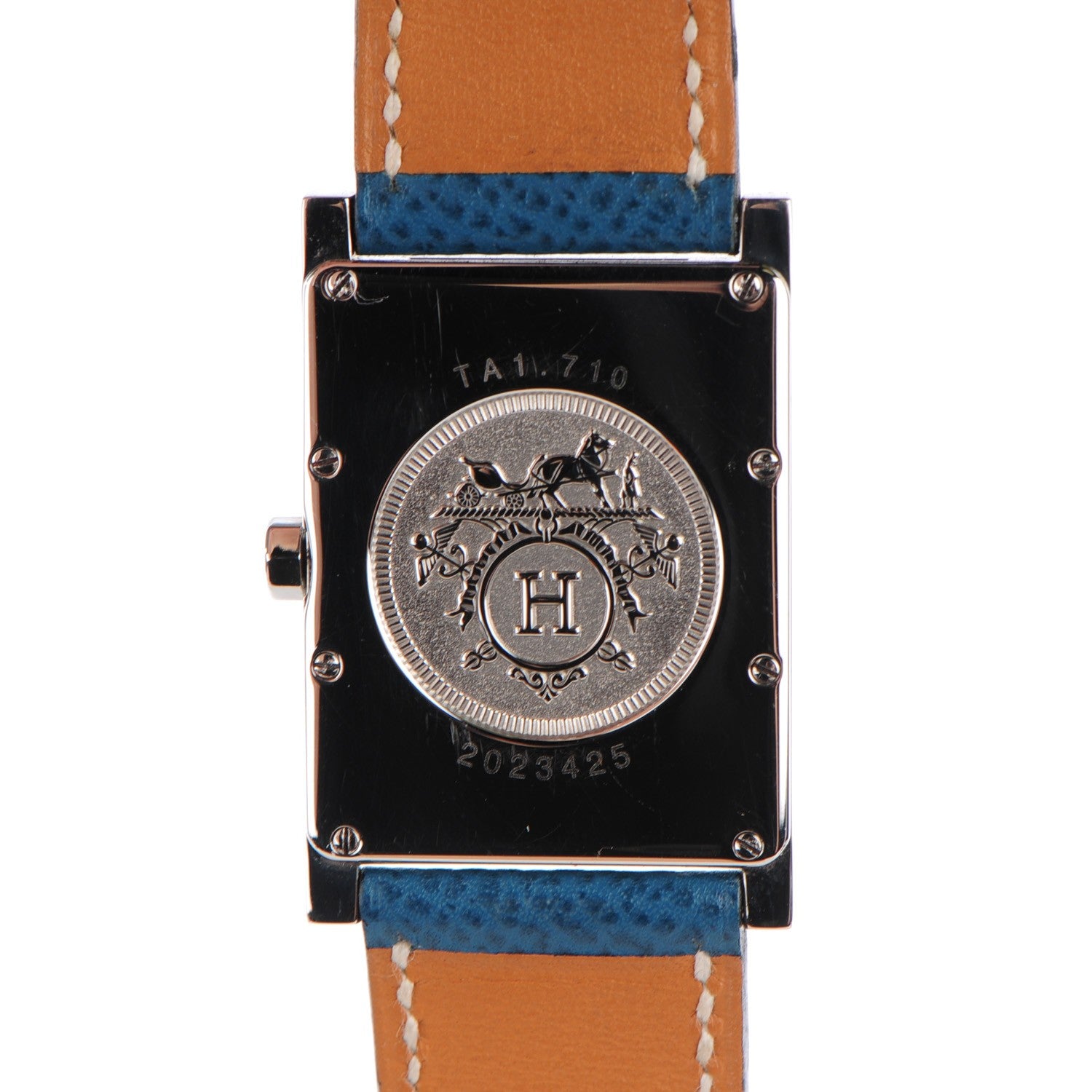 Hermes Stainless Steel Courchevel 30mm Tandem Quartz Watch Blue Jean 3 of 7