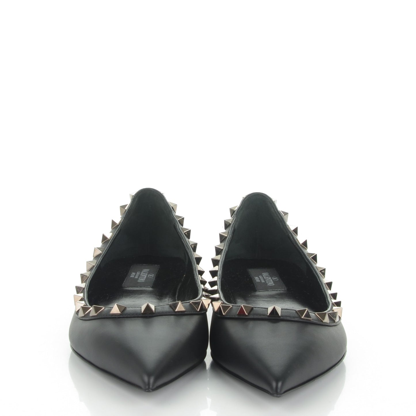 Nappa Rockstud Ballerina Flats 38.5 Black