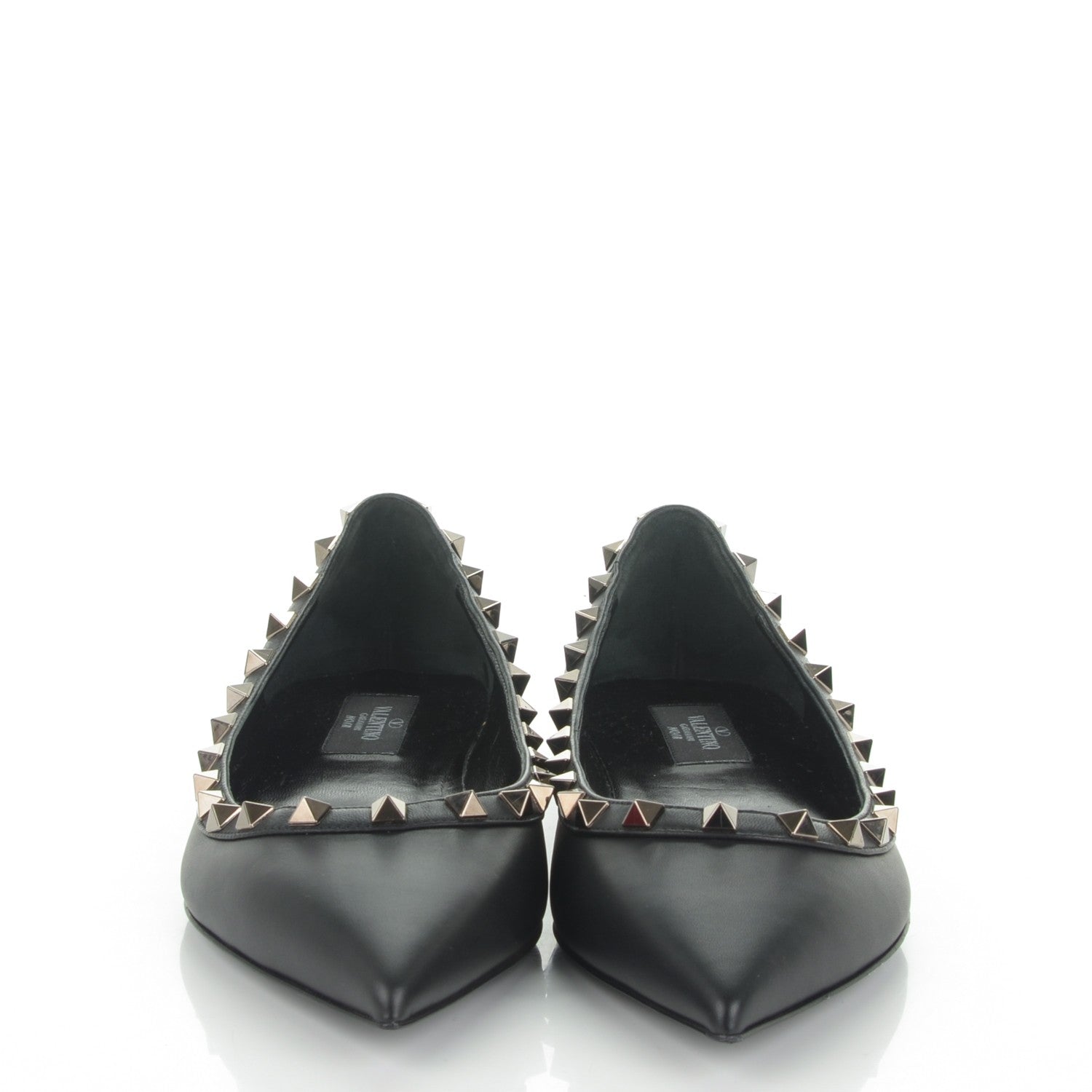 Valentino Garavani Nappa Rockstud Ballerina Flats 38.5 Black 2 of 8