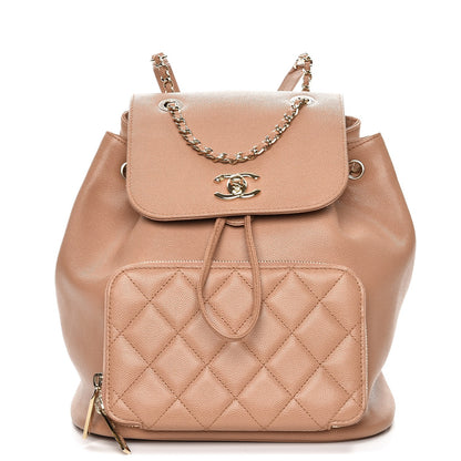 Chanel Caviar Quilted Business Affinity Backpack Beige 1 of 7