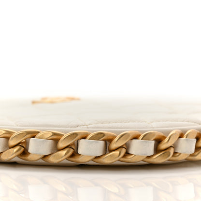 Chanel Shiny Crumpled Lambskin Quilted Trendy Chain Around Hobo White 10 of 10