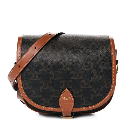 Celine Triomphe Canvas Medium Folco Bag Tan 1 of 9