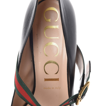 Gucci Malaga Kid Sylvie High Heel Pumps 40.5 Black 5 of 7