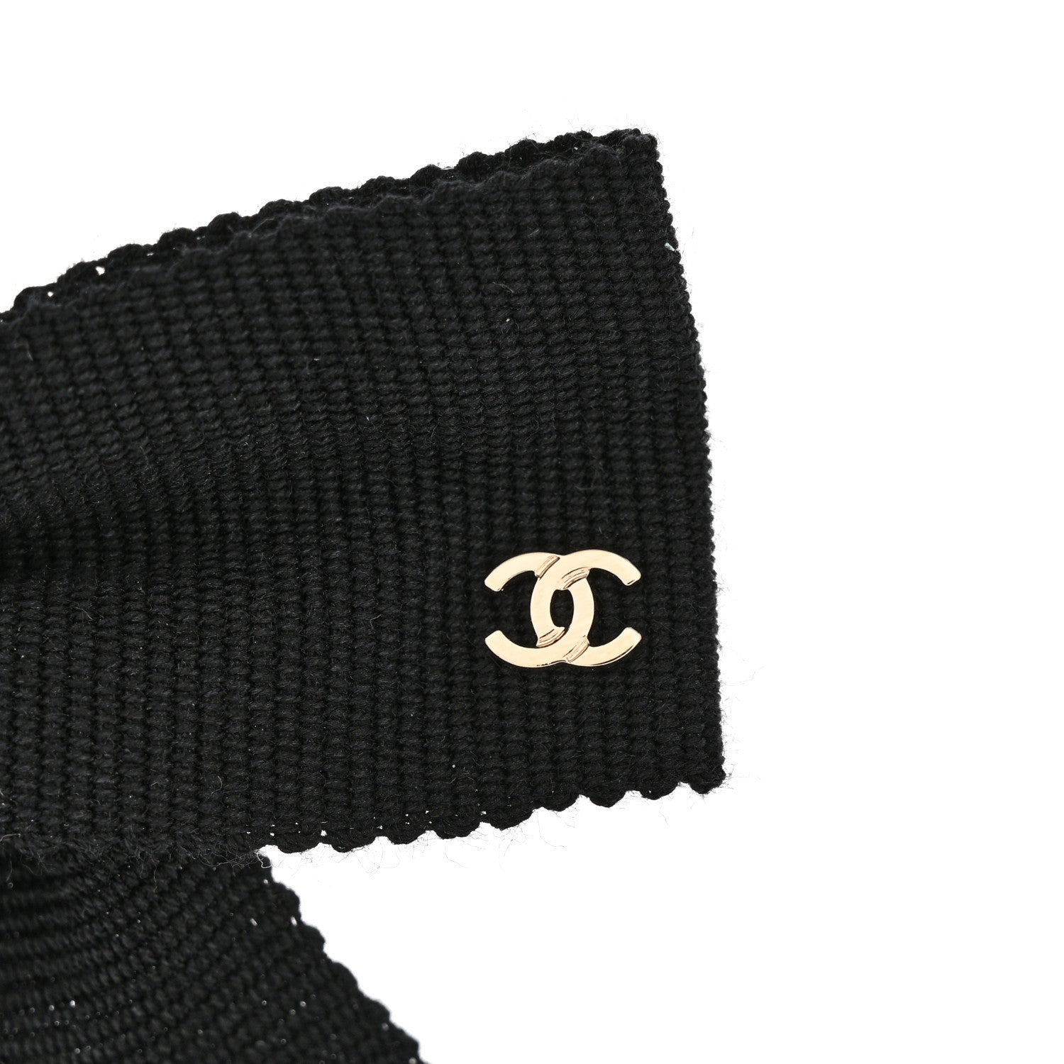 Chanel Grosgrain Bow CC Hair Clip Black 3 of 3