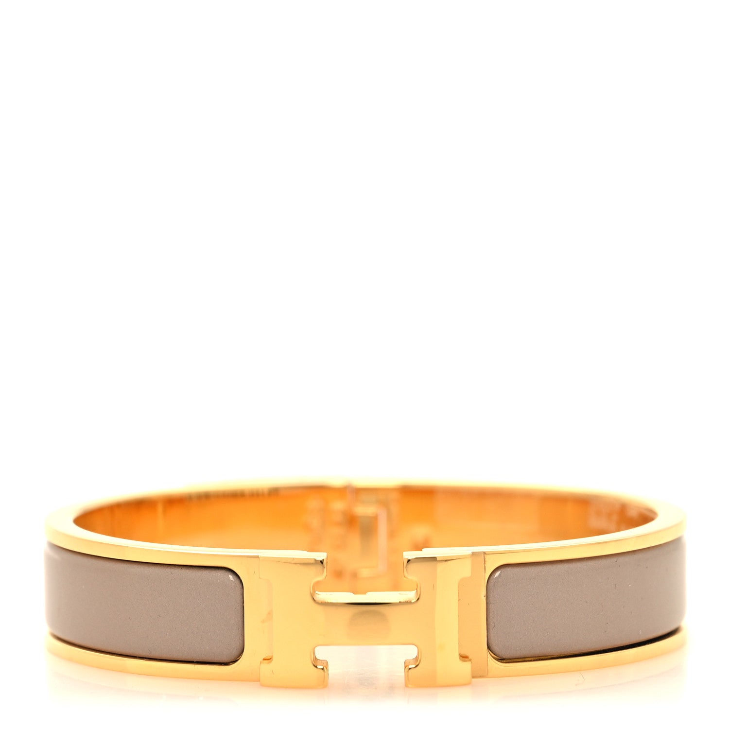 Hermes Enamel Narrow Clic Clac H Bracelet PM Marron Glace 1 of 5