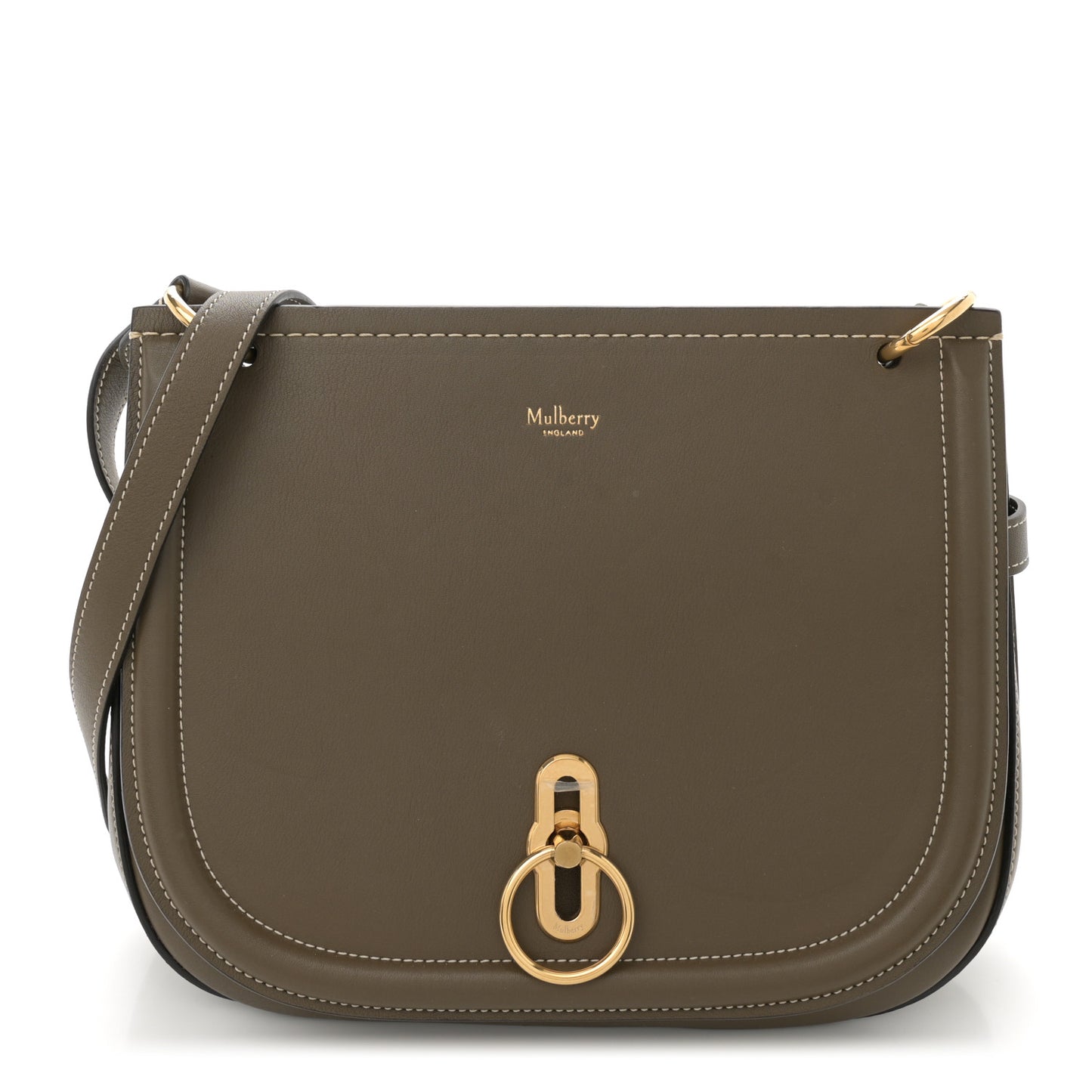 Silky Calfskin Amberley Satchel Dark Palm
