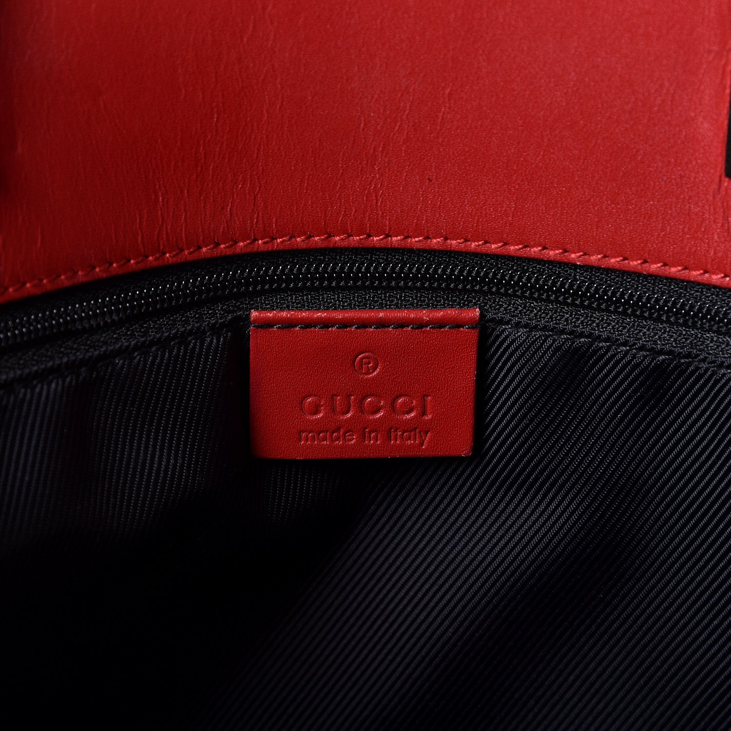 Gucci Monogram Large Bucket Tote Navy Red 5 of 9